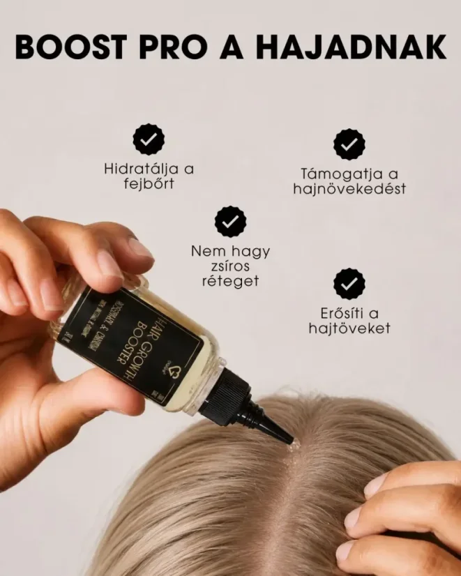 HU Hajnövekedést támogató szérum kininnel - Hair Growth Booster – hidratálás, hajnövekedés, erősítés