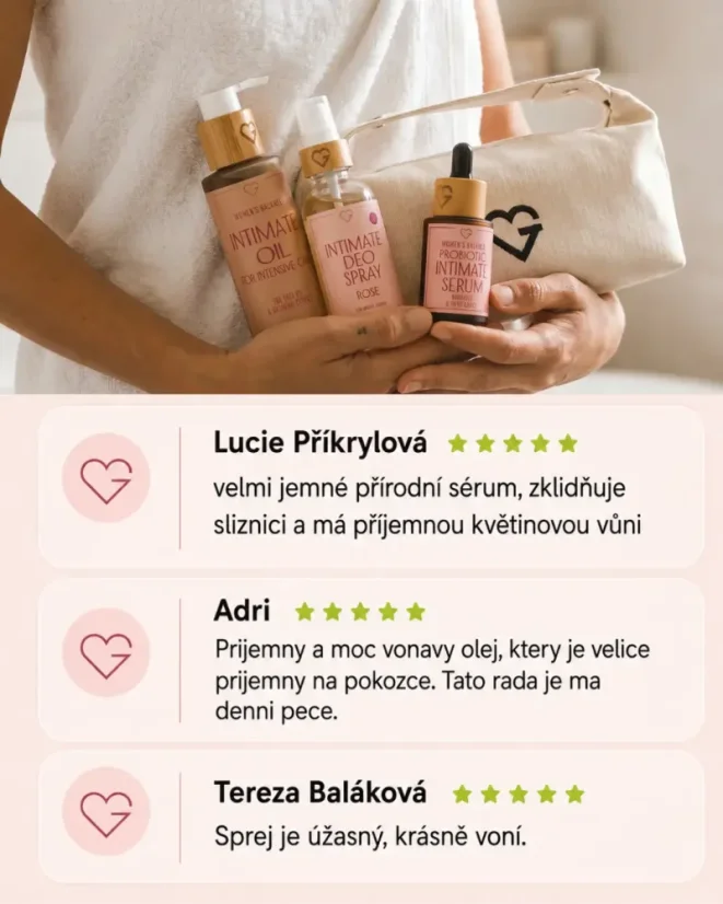 Set pro intimní péči Premium – béžová taštička CZ