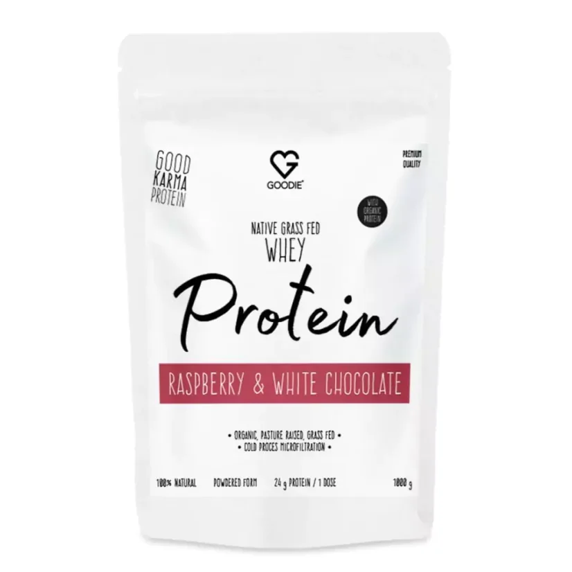 Natywne białko serwatkowe BIO GrassFed - Malina i biała czekolada / Native GrassFed Whey Protein - 1000 g PL
