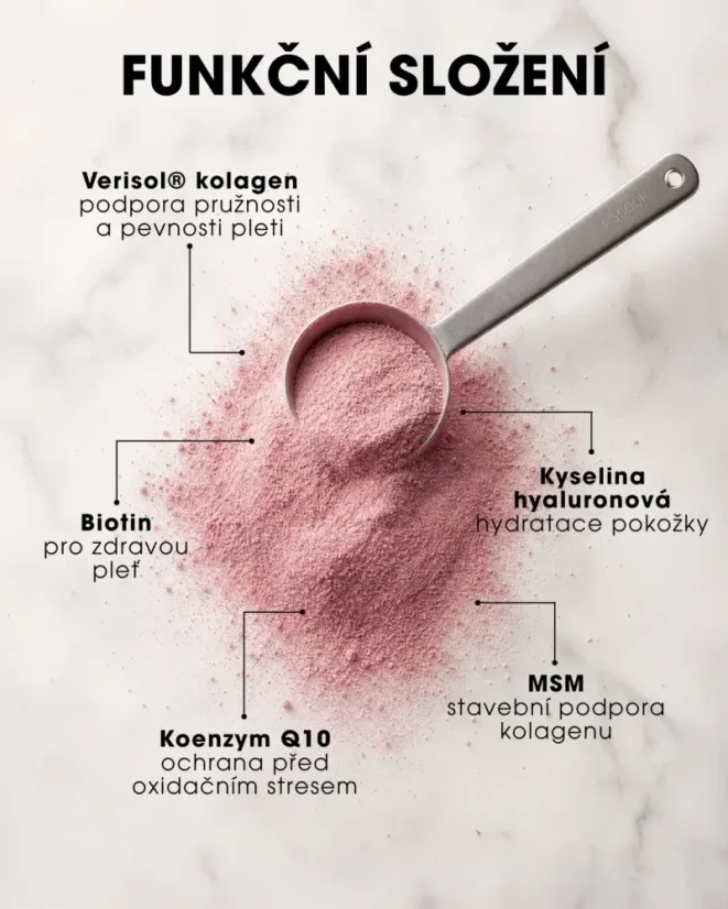 CZ Beauty Vitamins Collagen Drink Hibiscus & Raspberry s Verisol kolagenem, biotinem a kyselinou hyaluronovou