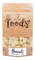 Mandle v keto bielej čokoláde 80 g SK