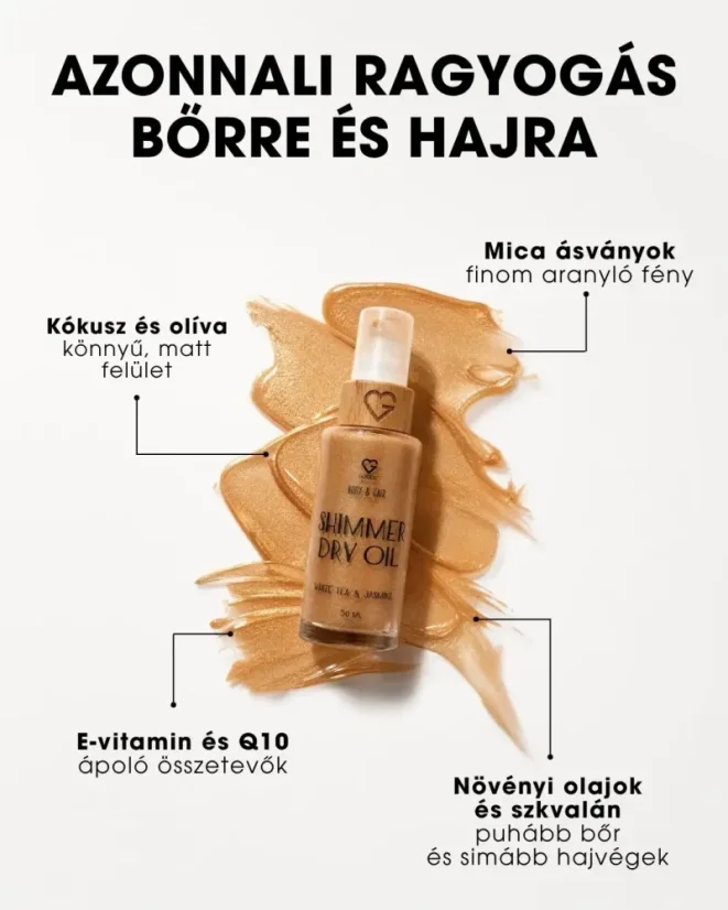 HU Shimmer oil - jázmin, E-vitamin, ragyogás a bőrnek és a hajnak