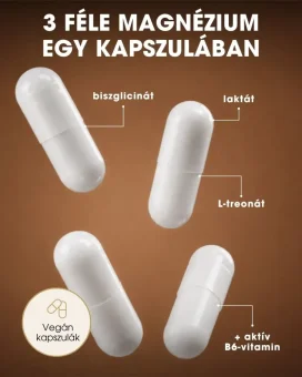 HU Magnézium - Esti komplex - 3 féle magnézium, vegán kapszulák