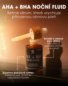 AHA + BHA serum – nocny fluid z kwasem glikolowym i ekstraktem z kory wierzby, 30 ml | Goodie