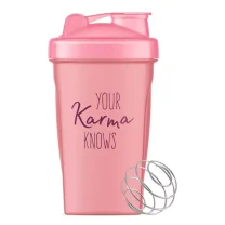 Plastikowy shaker z metalową spiralą - różowy - 400 ml - 1 szt. PL