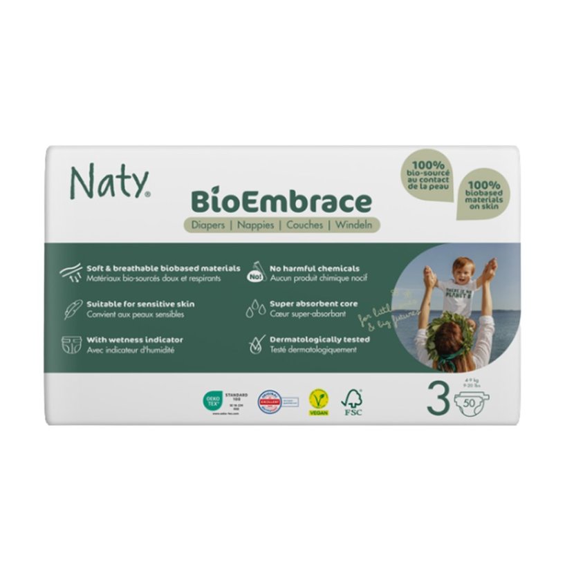 Eco by Naty - Detské plienky - veľkosť 3 - od 4 do 9 kg - Dvojité balenie (50 ks) SK