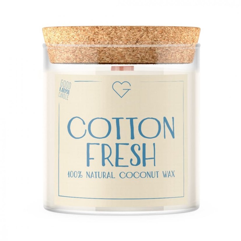 Svíčka s dřevěným praskajícím knotem - Cotton Fresh 280 g CZ