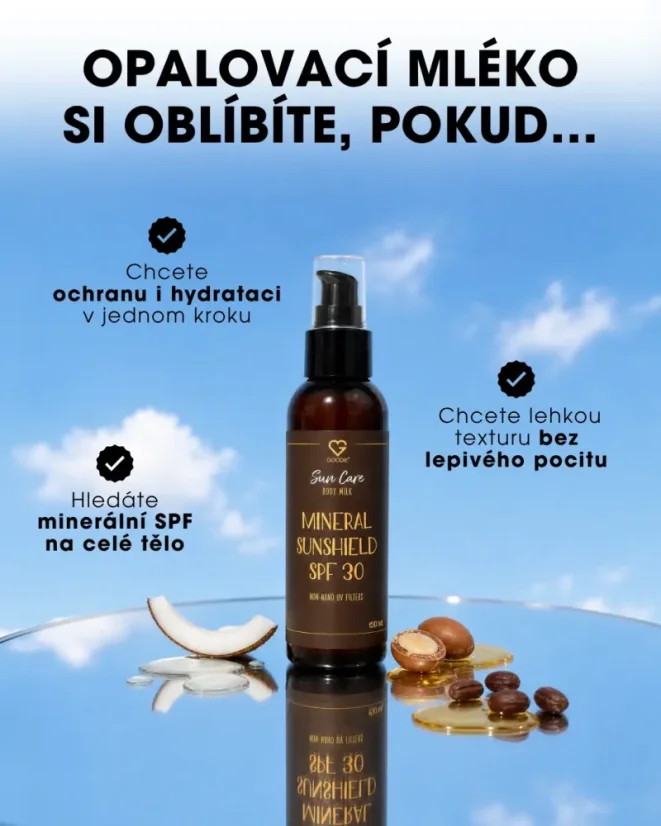 CZ Minerální opalovací mléko SPF 30 vhodné i pro děti