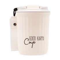 Good Karma Travel Cup - Cestovný termohrnček - BIELY - 360 ml SK