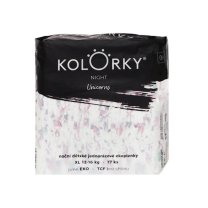 Kolorky NIGHT - Pieluchy dla dzieci - Unicorns - rozmiar XL 12-16 kg (17 szt.)