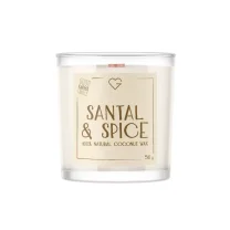 Sviečka s dreveným praskajúcim knôtom – Santal & Spice 50 g SK
