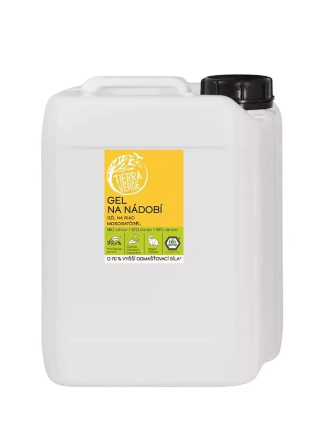Tierra Verde - Gel na nádobí s BIO citronovou silicí 5 l CZ