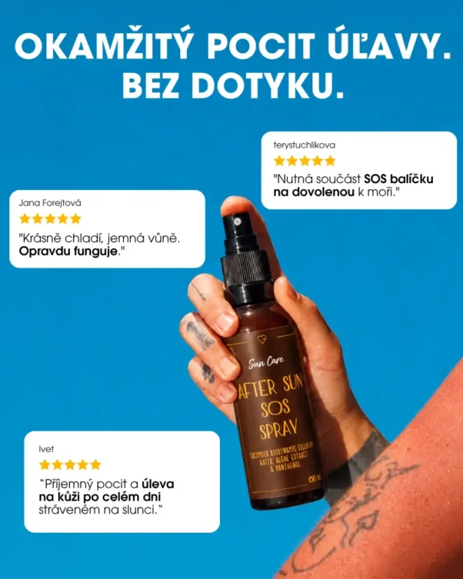 SOS sprej po opaľovaní s panthenolom 5 % a aloe vera 150 ml