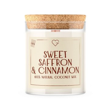 Svíčka s dřevěným praskajícím knotem - Sweet Saffron & Cinnamon 160 g