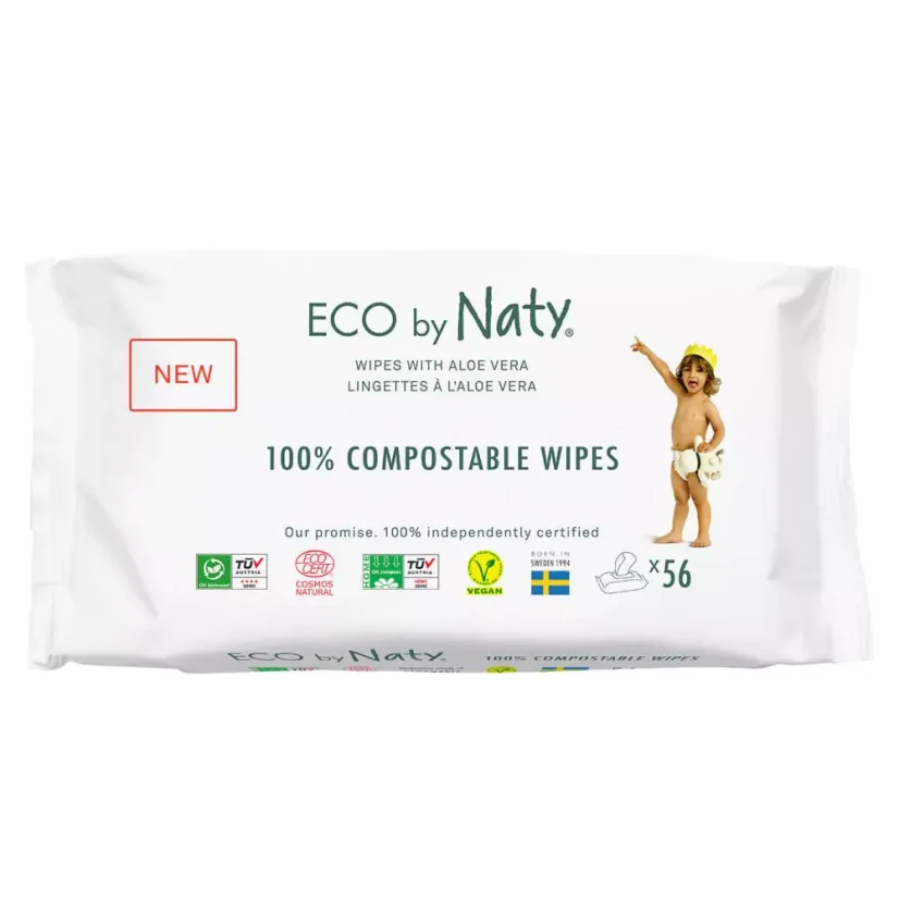 Eco by Naty - Vlhčené ubrúsky - s Aloe vera (56 ks) SK