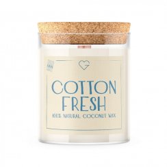 Svíčka s dřevěným praskajícím knotem  - Cotton Fresh 160 g
