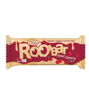 Roobar - Sour cherry covered with white glaze BIO 30 g