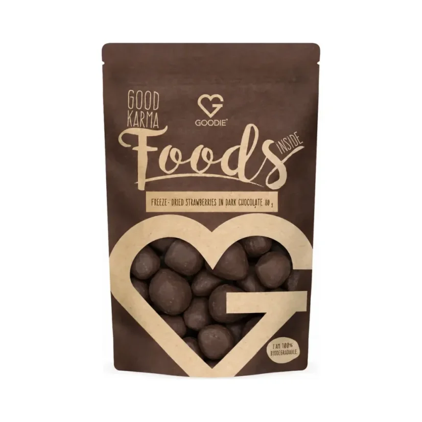 Lyofilizované jahody v hořké čokoládě 80 g