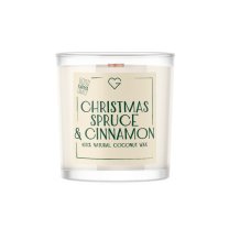Svíčka s dřevěným praskajícím knotem - Christmas Spruce & Cinnamon 50 g CZ