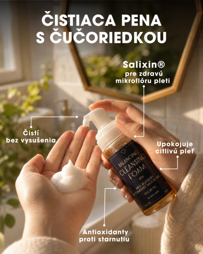 Vyvažujúca čistiaca pena na tvár – Lesná čučoriedka 60 ml SK