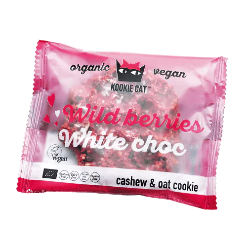 KOOKIE CAT Lesní plody a bílá čokoláda BIO 50 g CZ