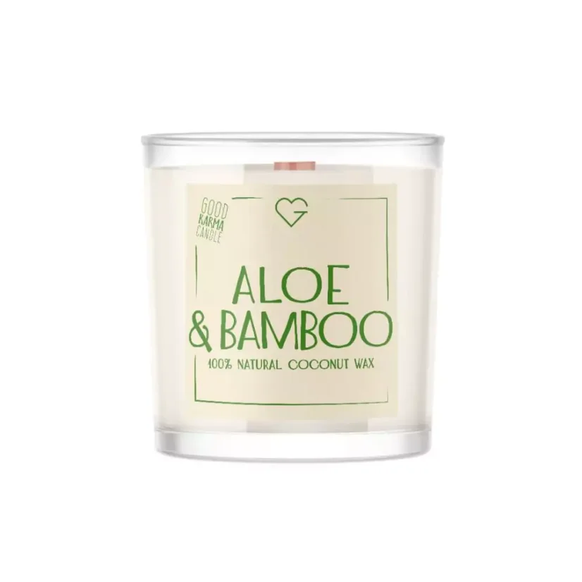 Svíčka s dřevěným praskajícím knotem - Aloe & Bamboo 50 g CZ