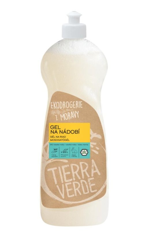 Tierra Verde - Gel na nádobí – BIO sladká máta (lahev 1 l) CZ