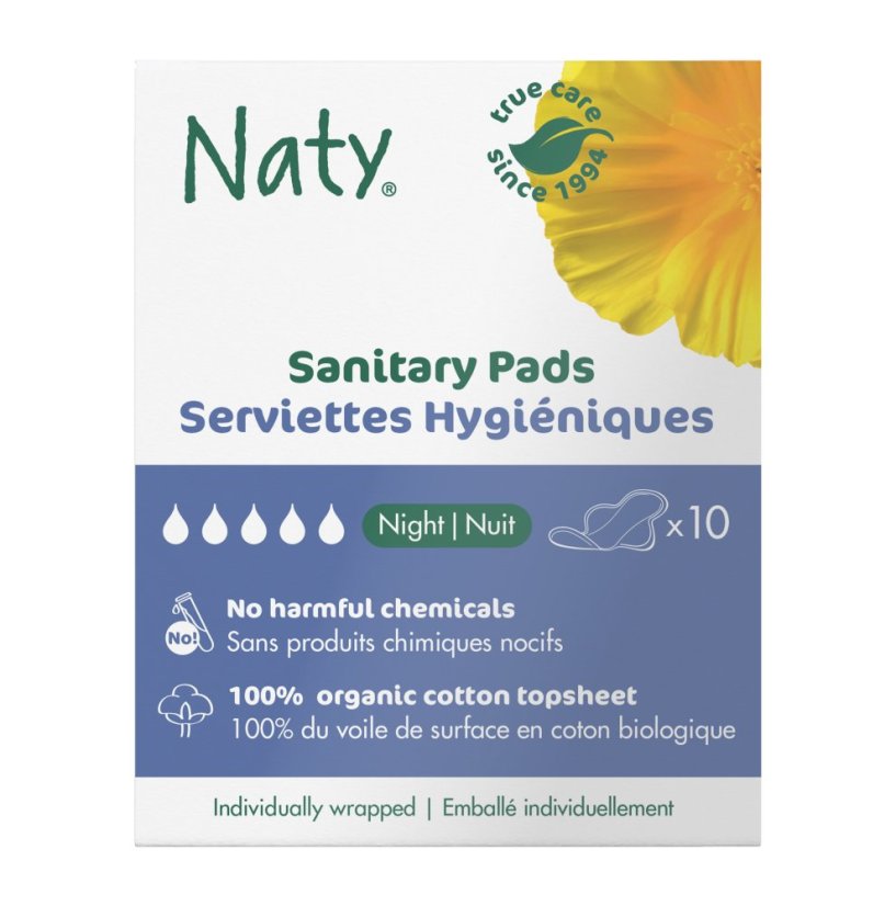 Eco by Naty - Noční vložky s křidélky 10 ks CZ