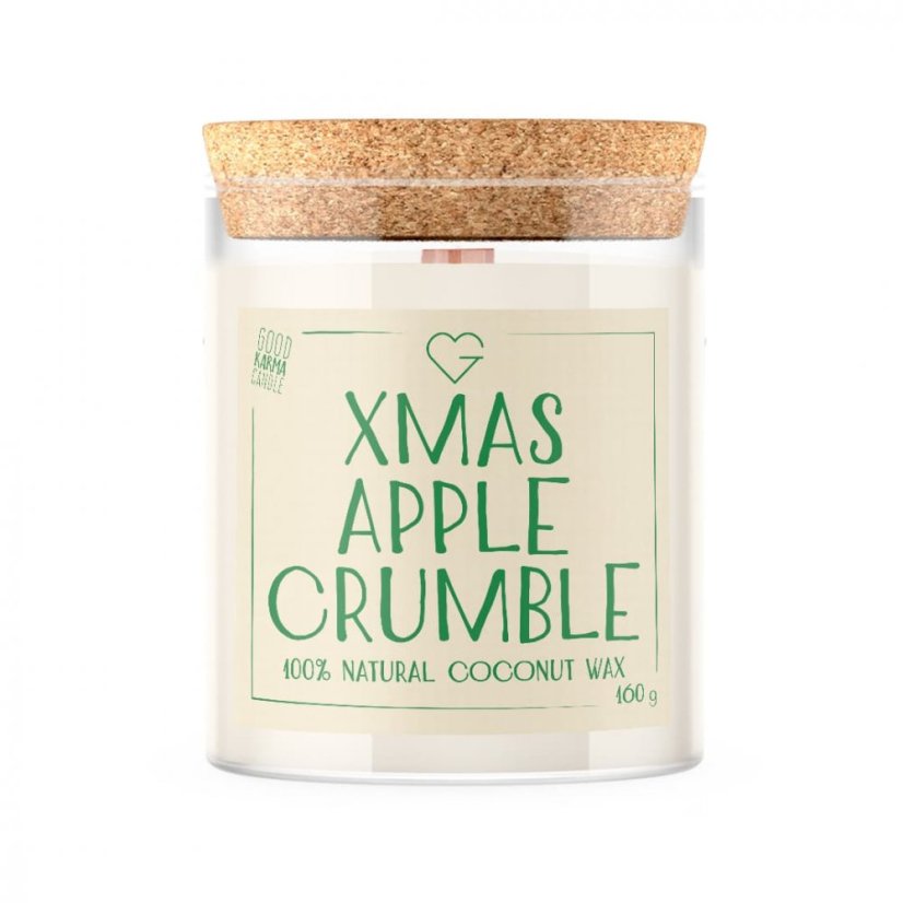 Svíčka s dřevěným praskajícím knotem - XMAS Apple Crumble160 g SK