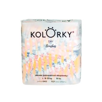 Kolorky DAY - Dětské pleny - Brushes - velikost L 8-13 kg (19 ks) CZ