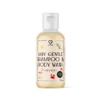 BABY Gentle shampoo and body wash - Detský jemný šampón a sprchový gél 2v1 - ruža & ovsený olej 50 ml