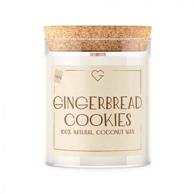 Svíčka s dřevěným praskajícím knotem - Gingerbread Cookies 160 g CZ