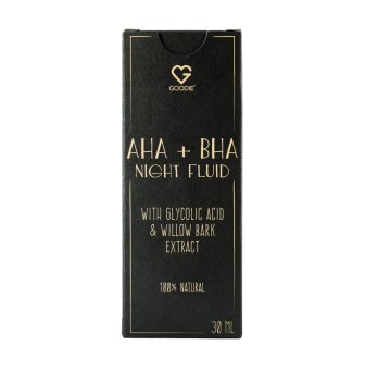 AHA + BHA serum – nocny fluid z kwasem glikolowym i ekstraktem z kory wierzby, 30 ml | Goodie