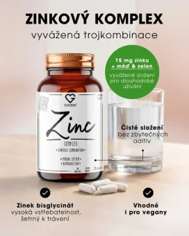 Zinek komplex - Zinek bisglycinát + Selen a Měď (chelátové formy) – 30 kapslí