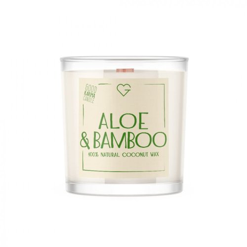 Svíčka s dřevěným praskajícím knotem - Aloe & Bamboo 50 g