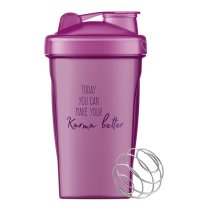 Plastikowy shaker z metalową spiralą - fioletowy - 400 ml - 1 szt.