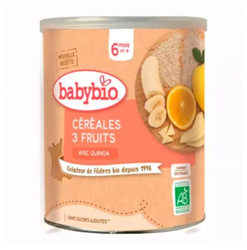 BABYBIO - nemléčná ovocná kaše (3 druhy ovoce) 220 g