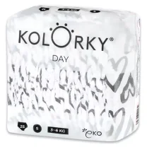Kolorky DAY - Pieluchy dla dzieci - Hearts - rozmiar S 3-6 kg (25 szt.)