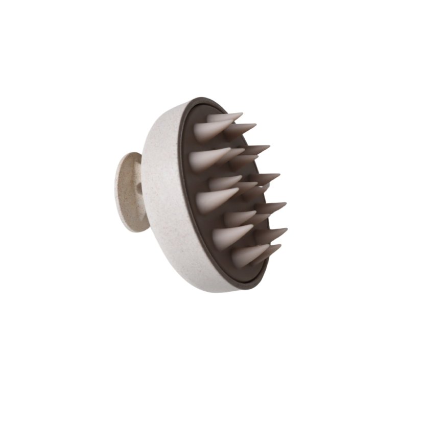 Masážní kartáč na pokožku hlavy - Scalp massage brush - béžový CZ