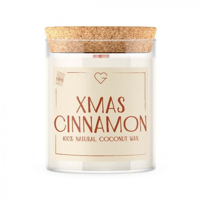 Svíčka s dřevěným praskajícím knotem - XMAS Cinnamon 160 g CZ