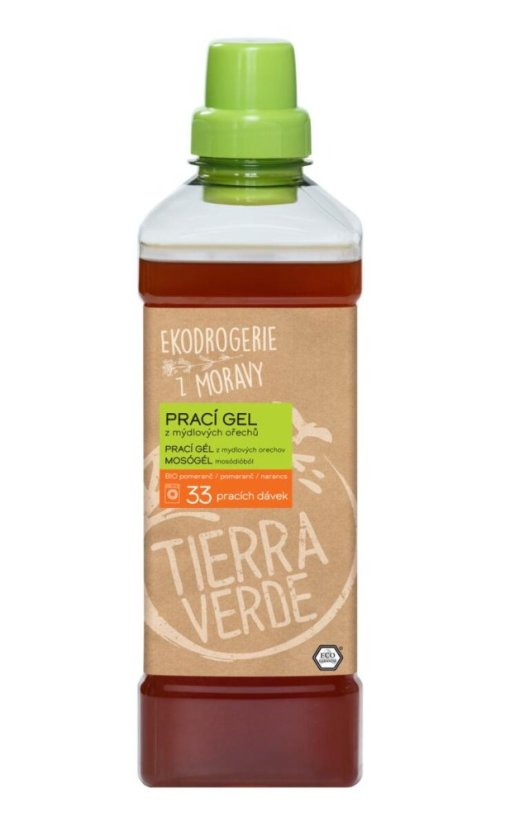 Tierra Verde - Żel do prania z orzechów mydlanych z olejkiem eterycznym z pomarańczy 1 l PL