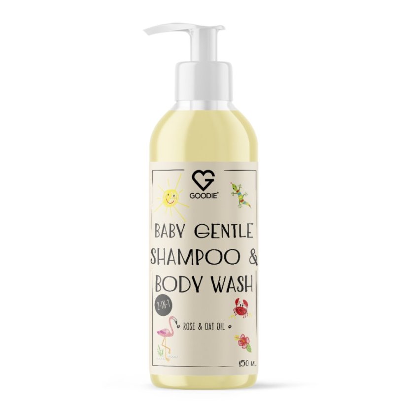 BABY Gentle shampoo and body wash - Dětský jemný šampon a sprchový gel 2v1 -  růže & ovesný olej 150 ml CZ