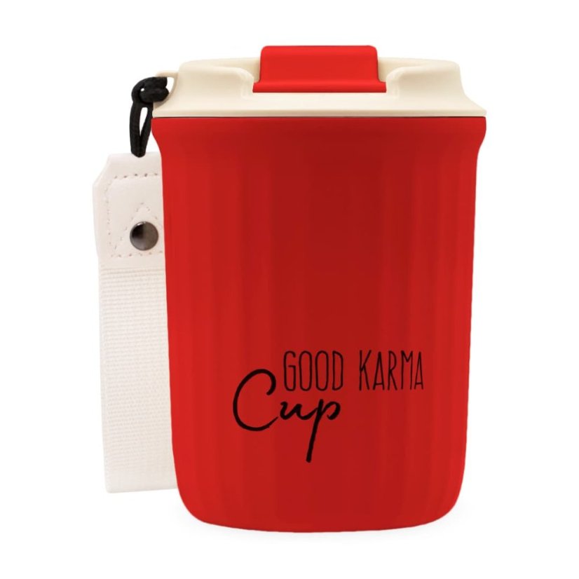 Good Karma Travel Cup - Cestovný termohrnček - ČERVENÝ - 360 ml SK