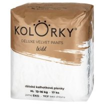 Kolorky DELUXE VELVET - Dětské kalhotkové pleny Wild - velikost XL 12-16 kg (17 ks)