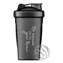 Plastikowy shaker z metalową spiralą - czarny - 400 ml - 1 szt. PL