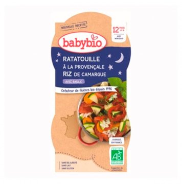 BABYBIO - przekąska na wieczór Ratatouille z ryżem 2×200 g