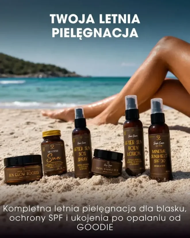 PL Sun Glow Booster - balsam wspomagający opalanie – Caramel & Vanilla 100 ml - kolekcja kosmetyków letnich od GOODIE