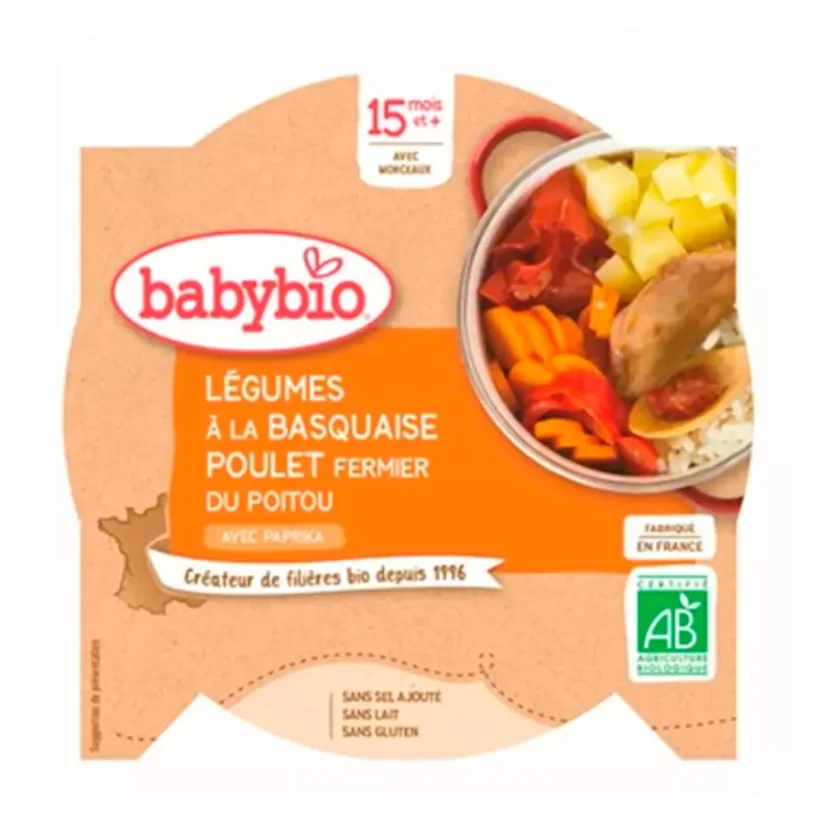 BABYBIO - denní svačinka se zeleninou s baskickým kuřetem a rýží 260 g CZ