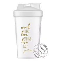 Plastikowy shaker z metalową spiralą - biały - 400 ml - 1 szt.