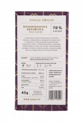 AJALA - Dominikánská republika Öko-Caribe 70% single origin čokoláda 45 g